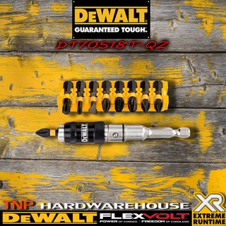 DEWALT ชุดไขควงกระแทก พร้อมหัวจับดอกสว่านแบบหมุนได้ 10 ชิ้น รุ่น DT70518T-QZ