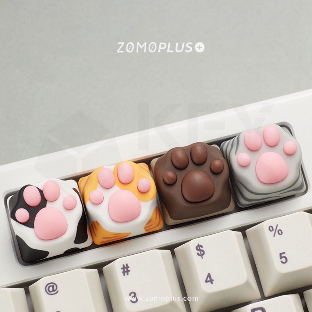 [ZM5] คีย์แคป ZOMOPLUS อุ้งเท้าแมว สีชมพู เทา ZOMO Artisan Keycap ปุ่มเรซิ่น ซิลิโคน Mechanical Keyboard