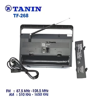 วิทยุธานินทร์ TANIN fm/am รุ่นTF-268ใช้ไฟได้ใช้ถ่านได้ TF-299 TF-288 วิทยุทรานซิสเตอร์เคลื่นชัด มีถ่านวิทยุ มีสายไฟวิทยุ
