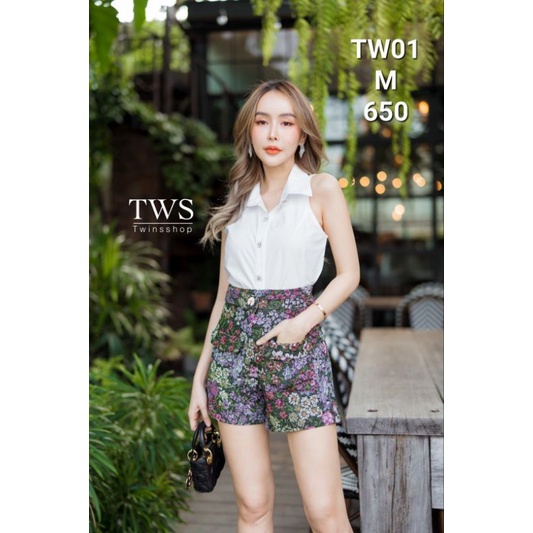 set เสื้อ+กางเกง งานป้าย twins shop