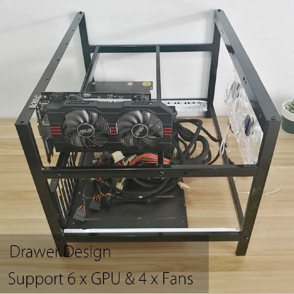 Open Air Miner Mining Frame Rig Iron Case Crypto Coin For 6 Gpu Eth Btc Ethereum Computer Cases Computers Tablets Network Hardware Worldenergy Ae