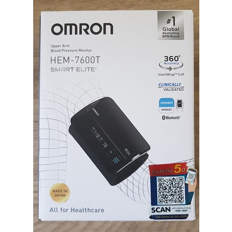 OMRON เครื่องวัดความดัน รุ่น HEM-7600T (เชื่อมต่อแอพพลิเคชั่น omron connect)ของแท้ รับประกันศูนย์ om