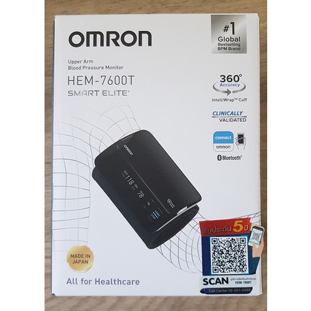 OMRON เครื่องวัดความดัน รุ่น HEM-7600T (เชื่อมต่อแอพพลิเคชั่น omron connect)ของแท้ รับประกันศูนย์ omron 5 ปี