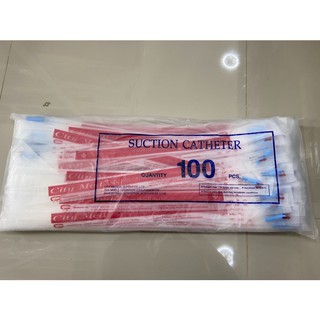 SUCTION TUBE 50CM  NO.8 ฟ้า 100เส้น/แพ็ค