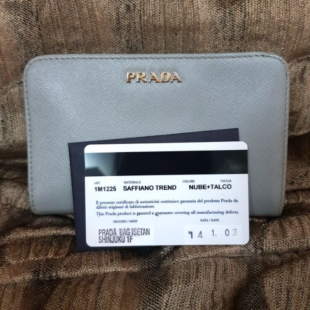 Prada Leather Wallet in Nube and Talco 1M1225 | Shopee Thailand