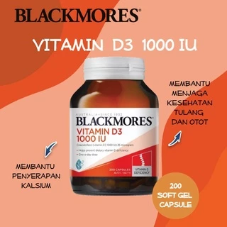 Blackmores Vitamin D3 1000iu 60เม็ด / 200เม็ด วิตามินดี3 Bone Health Immunity สนับสนุนภูมิคุ้มกัน และกระดูก แท้ออสตรเลีย