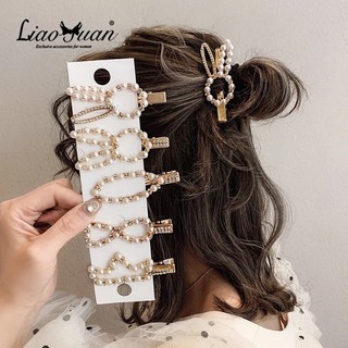 Cute pearl rhinestone hairpin side clip cute rabbit hairpin popular hair accessories women fashion accessories