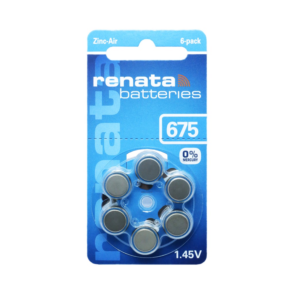 ถ่านสำหรับเครื่องช่วยฟัง ถ่านหูฟัง Renata ZA675 (PR44) ZINC-AIR (Made in Germany) Hearing Aid Batter