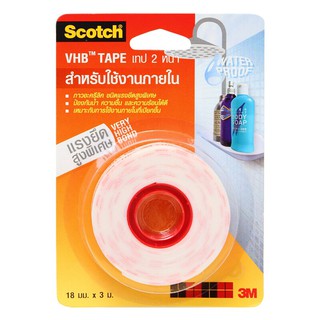 เทปกาว2หน้า แรงยึดสูงงานภายใน 3ม.121 สก๊อตช์ XN-0020-1738-4 Double-sided adhesive tape, high tack, 3 m. 121 Scotch XN-00