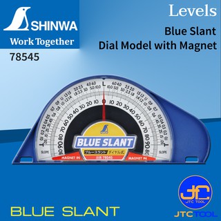 Shinwa เข็มวัดความเอียงฐานแม่เหล็ก - Plastic Blue Slant Level No.78545