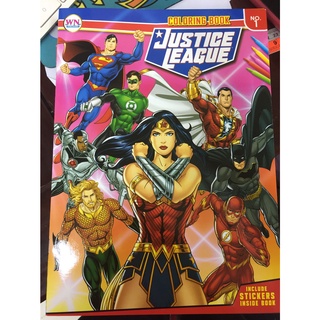 สมุดระบายสี สติ๊กเกอร์ JUSTICE LEAGUE No.1 (วรรณาบุ๊ค)