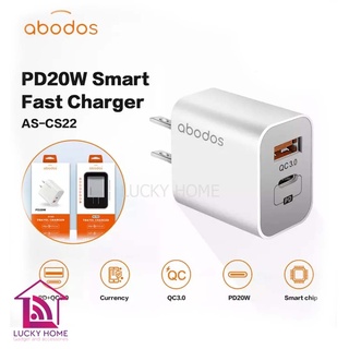 อะแดปเตอร์ Abodos Quick Charger QC3.0 Quick Charge PD20W Fast Charge For iphone/Samsung/Xiaomi/Huawei/Oppo/Vivo