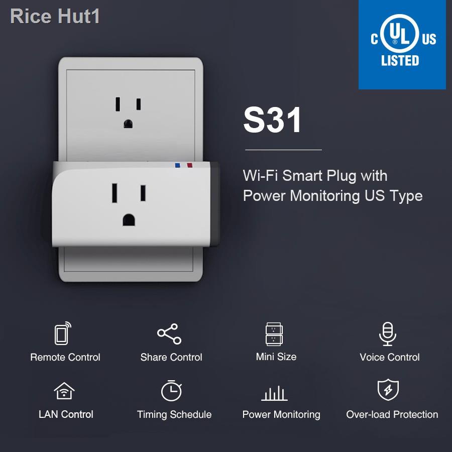 เครื่องใช้ไฟฟ้ามือสองﺴ✕❆SONOFF S31 / lite US 15A Plug Wifi Smart Socket Switch Remote Control via eWeLink Home Support G