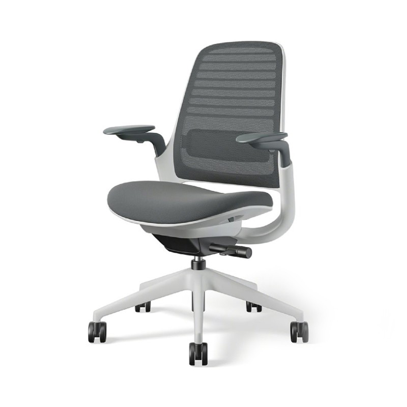 Modernform เก้าอี้เพื่อสุขภาพ Steelcase  รุ่น Series1 โครงขาว พนักพิงกลาง รับประกัน 12 ปี