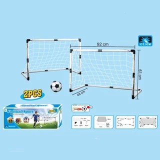 football sport 2 pcs. ประตูฟุตบอล พลาสติก ประตูฟุตซอล ประตูฟุตบอลขนาดเล็ก แบบพกพา ขนาด 92*61*48 ซม.ชุด2 ประตูฟุตบอล แถมฟ