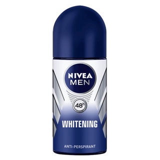 Nivea Deo Men Whitening Roll On นีเวีย โรลออน สำหรับผู้ชาย สูตร 0% แอลกอฮอล์ วงแขนดูกระจ่างใส ขนาด 50 ml 15143