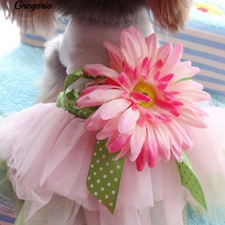 Gregorio Pet Dog Daisy ดอกไม้ผ้าพันคอ Tutu ชุดกระโปรงลูกสุนัข Bowknot เจ้าหญิงเสื้อผ้า