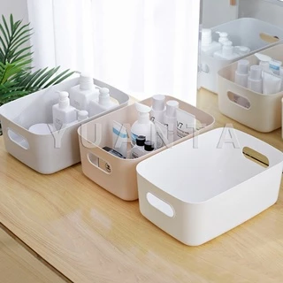 YUANTA กล่องพลาสติก ""สไตล์ยุโรป"" ตะกร้าเก็บของพลาส กล่องขนาดเล็ก ตะกร้า Storage Box