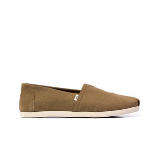 TOMS รองเท้าลำลองผู้ชาย แบบสลิปออน (Slip on) รุ่น Alpargata Seasonal Olive Washed Canvas รองเท้าลิขสิทธิ์แท้