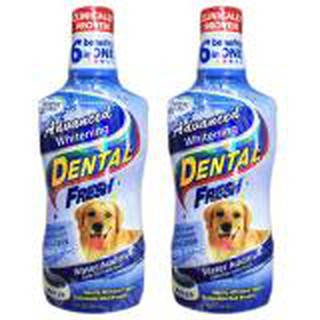 น้ำยาขจัด กลิ่นปาก สูตร ช่วยให้ฟันขาว สำหรับ สุนัข และ แมว 503มล. (2 ขวด)Dental Fresh Dog Dental Care Advanced Whitening