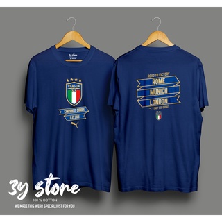 เสื้อยืดโอเวอร์ไซส์เสื้อยืดผ้าฝ้าย พิมพ์ลาย Italia Teamnas สไตล์ยุโรป Champion 2020 Distro 30s - 3Y STORE สําหรับผู้ชาย