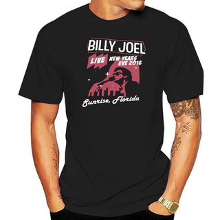 เสื้อยืดผ้าฝ้าย เสื้อยืด พิมพ์ลาย Billy Joel New Years Eve Concert ขนาดเล็ก สีดํา แบบเรียบง่าย สําหรับผู้ชาย