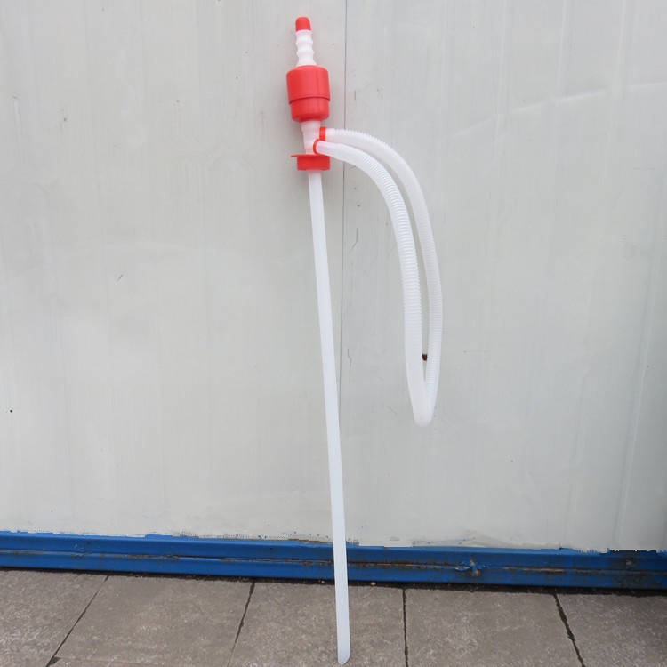 สูบน้ำมันมือบีบ ใช้กับถัง 200 ลิตรปั้มน้ำ แบบใช้มือบีบ ดูดน้ำมัน (สีแดง)