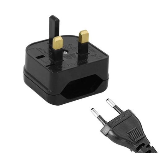 อะแดปเตอร์แปลงปลั๊ก 2 ขาเป็น 3 ขา EU 2 ขากลมไปยังสหราชอาณาจักร/HK/MY/SG