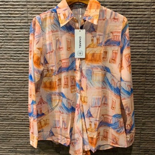 เสื้อเชิ้ต ชาแนล pre owned silk shirt