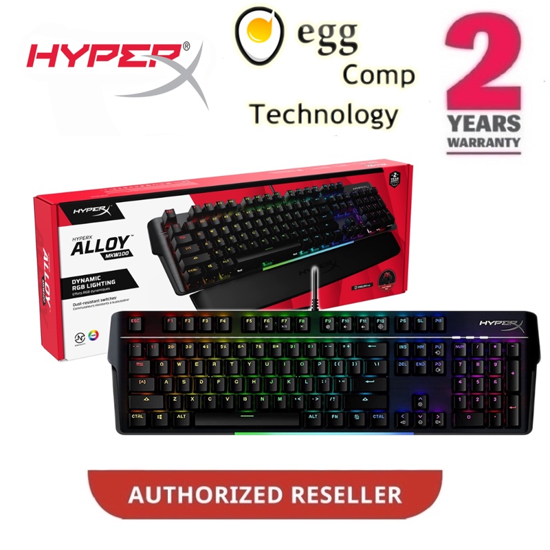 HYPERX ALLOY MKW100 MECHANICAL RGB GAMING KEYBOARD [ สวิตช์สีแดง ] 4P5E1AA ABA
