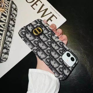 เคสโทรศัพท์มือถือหนัง ผ้าแคนวาส ลายโลโก้โลหะ สําหรับ iphone 12 pro max 13 pro max 11 xs max xr 7 8plus 7 8 6s plus