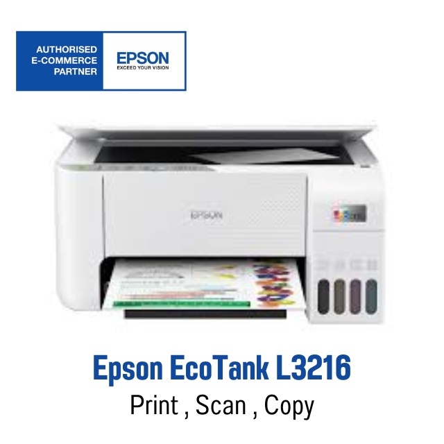 Epson L3216 PRINTER INKJET ALL-IN-ONE  ปริ้นเตอร์แท้งค์แท้ + หมึก 4 สี แท้