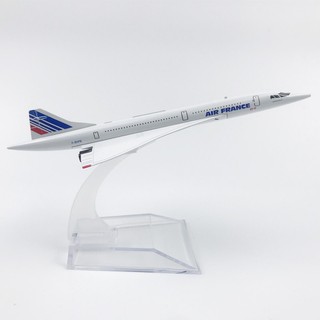 [16CM] โมเดลเครื่องบิน Air France concorde (Aircraft Model) วัสดุทำจากเหล็ก พร้อมฐานพลาสติก ของเล่น ของสะสม เสริมฮวงจุ้ย