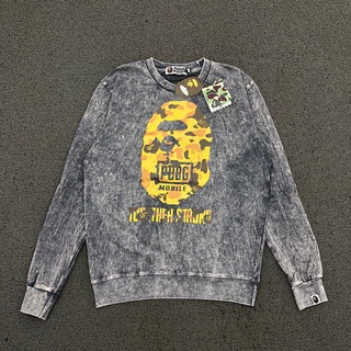 เสื้อกันหนาว A BATHING APE X PUBG WASH Grey PREMIUM ของแท้ CREWNECK