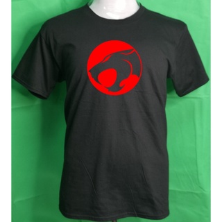 [100% Cotton] Thundercats เสื้อยืดลําลอง ผ้าฝ้าย 100% แขนสั้น คอกลม พิมพ์ลายโลโก้ lelaki สีดํา พลัสไซซ์ XS-3XL สําหรับผู