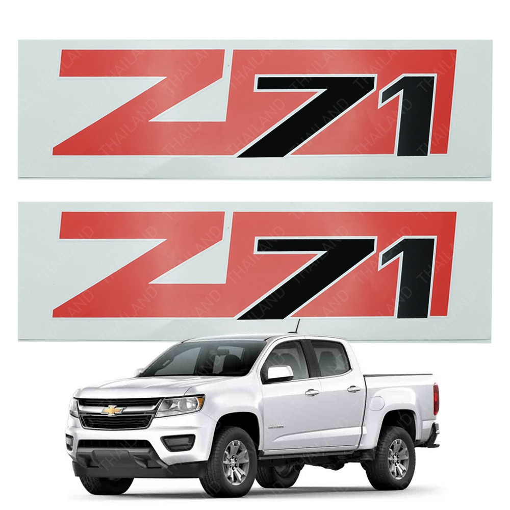 Sticker สติ๊กเกอร์ ข้างกะบะ Z71 สีดำ+แดง สำหรับ Chevrolet Colorado ปี 2012-2017