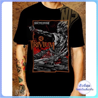 Trivium ROCK เสื้อยืด เสื้อวง เสื้อดำ สกรีนลายอย่างดี ผ้าหนานุ่ม ไม่หดไม่ย้วย  T SHIRT S M L XL XXL