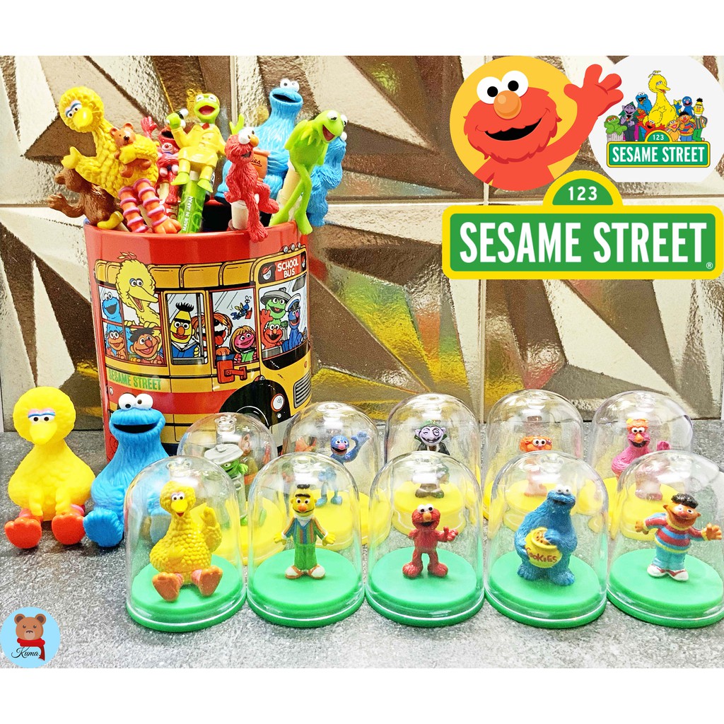 ✅พร้อมส่ง Sesame Street Pen Pencil Model Mini Terrarium Cookie Monster Elmo 🇯🇵ปากกาดินสอ โมเดล ลูกแก้วเหล่าแก๊ง เอลโม่