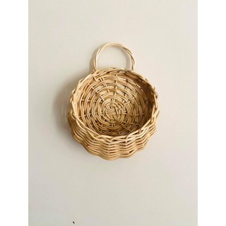 Flatback Hanging Rattan Basket/ Hanging Planters/ Thumbelina/ Decorative