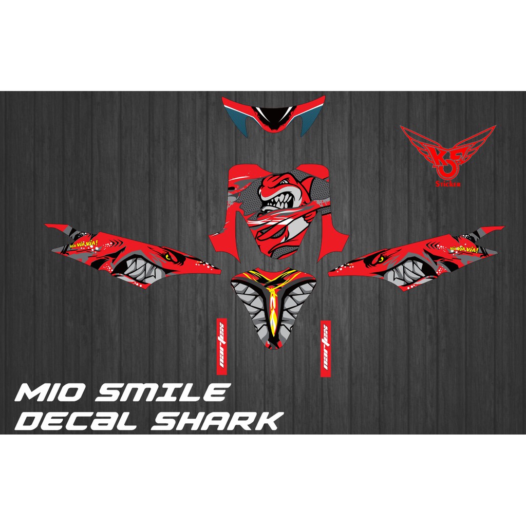 MIO SMILE SHARK MOTIF สติ๊กเกอร์ DECAL
