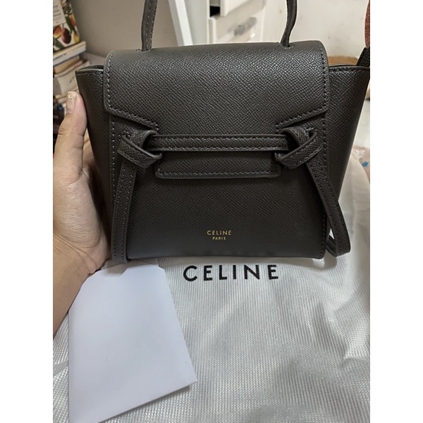 new : Celine pico belt bag ใหม่มาก ไม่เคยใช้ สีเทาเข้ม ปั๊มทุกจุด