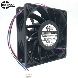 high quality SXDOOL SXD12038B12M For Antminer bitmain S7 S9 cooling fan 12038 DC12V 4500RPM 200CFM