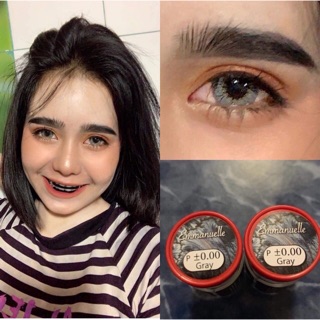 Emquatier Gray / Emmanuelle Gray คอนแทคเลนส์ บิ๊กอาย สีเทา 💋 Pitchylens ฝาแดง Contact Lens Bigeyes ลายฮิต tiktok