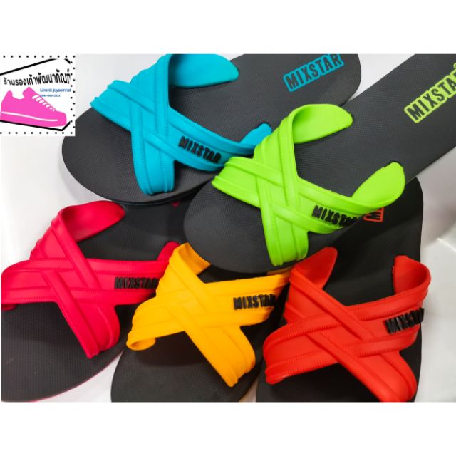 Mixstar​ รองเท้าฟองน้ำ.ยางแท้​ แตะ หูสวม​ เบอร์9-11 MJ