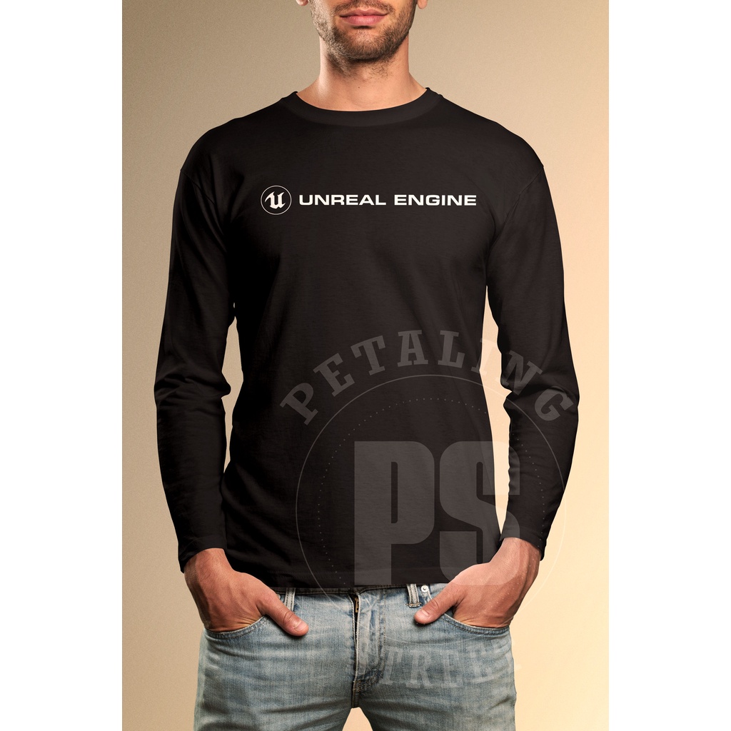[3 WARNA] UNREAL ENGINE GAMING T SHIRT LONG SLEEVE LOGO / UNISEX TEE 100% COTTON FASHION STREETWEAR 