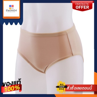 กางเกงชั้นในสตรีผ้าไมโครไฟเบอร์ทรงครึ่งตัวสีเบจ ไซส์ LWOMEN PANTY MICROFIBER BEIGE COLOR SIZE L