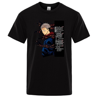 ฤดูร้อน ผู้ชาย &amp;#39; s เสื้อยืดลําลอง แขนสั้น พิมพ์ลายอนิเมะ Jujutsu Kaisen สไตล์ฮิปฮอป สตรีท สําหรับผู้ชาย