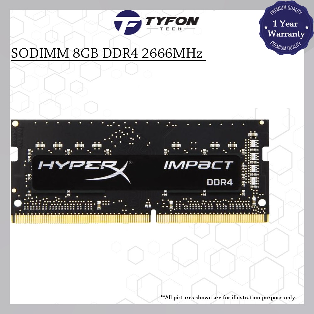 Kingston HyperX Impact HX426S15IB2/8 SODIMM 8GB DDR4 2666MHz PC4-21300 แล็ปท็อป RAM