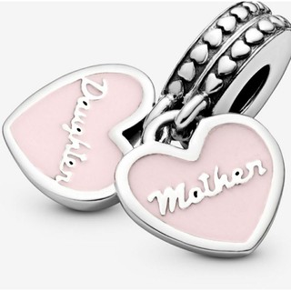 (พร้อมส่ง)*New*Pandora Mother &amp; Daughter Hearts Dangle Charm