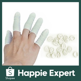 ⚡happie⚡ถุงมือยางสวมนิ้ว กันไฟฟ้าสถิตย์ ป้องกันนิ้วมือ จำนวน 50 ชิ้น/ชุด